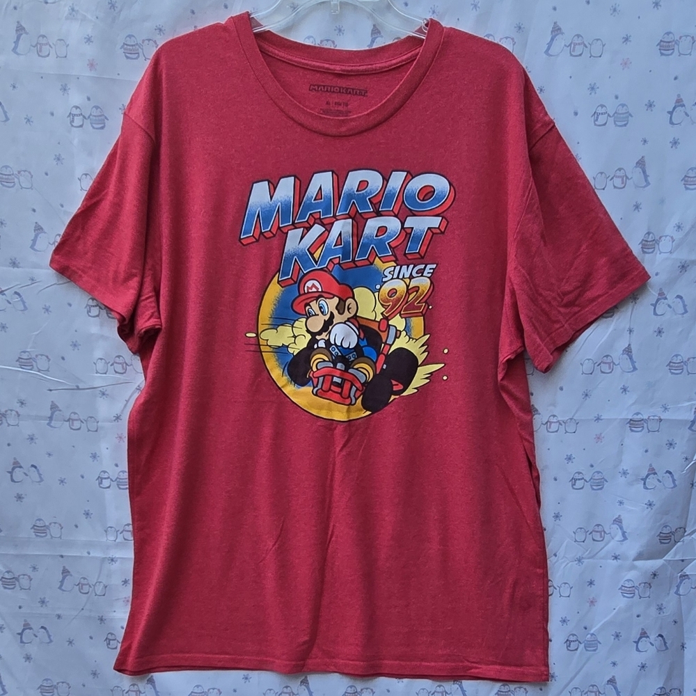 Nintendo Mario Kart short sleeve graphic t-shirt in heather red.